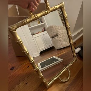 Gold bamboo and glass decorate mirror piece